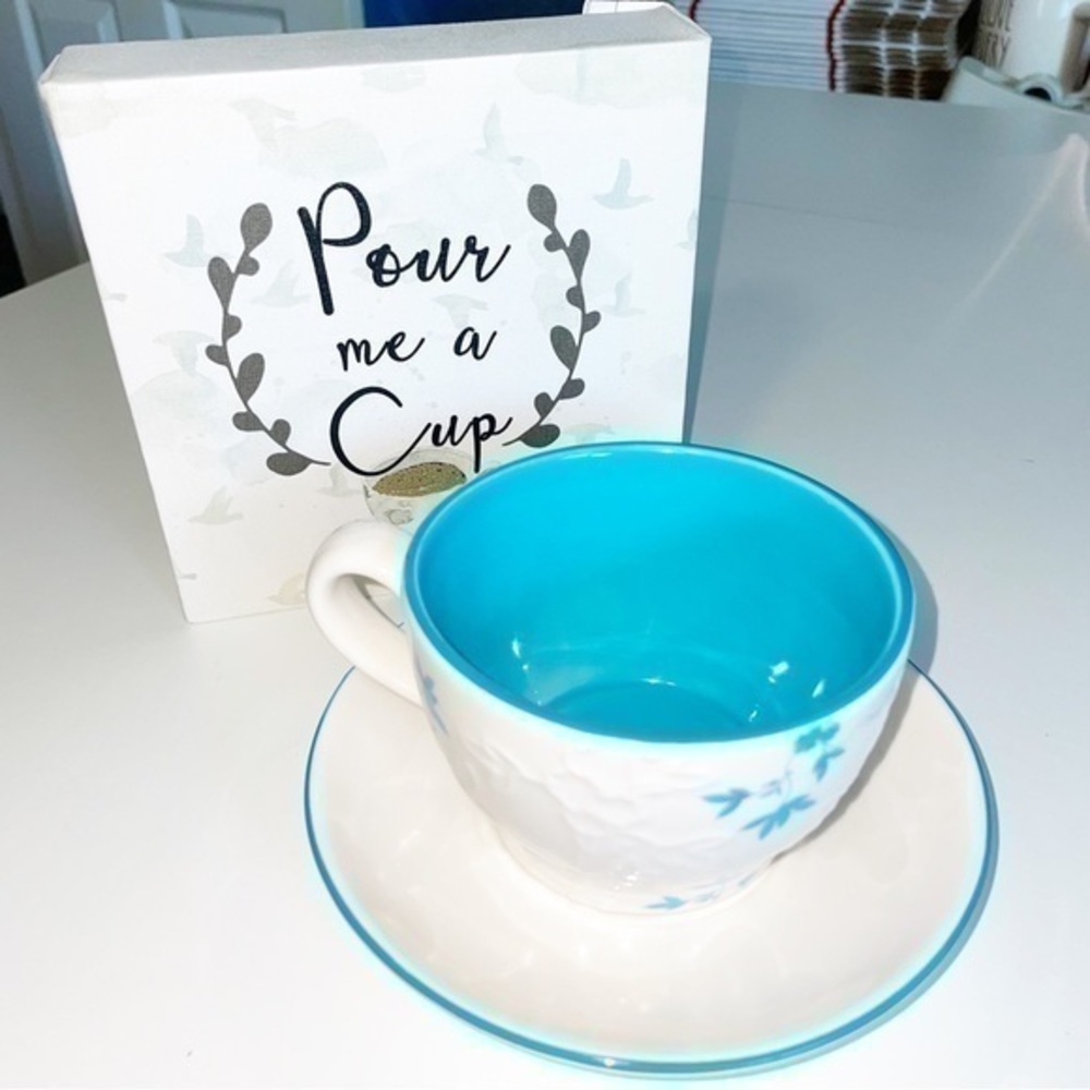 Starbucks Rare Teal Blue Teacup Set